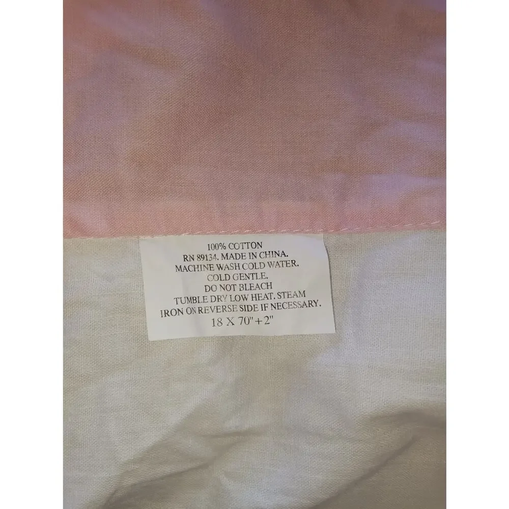 Ballet Recital Pink & White Ballet Embroidered Valance Curtain